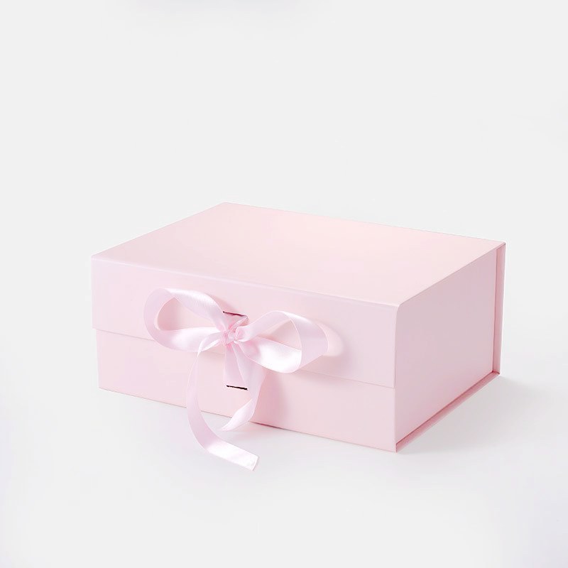 pink magnetic gift box with Ribbon
