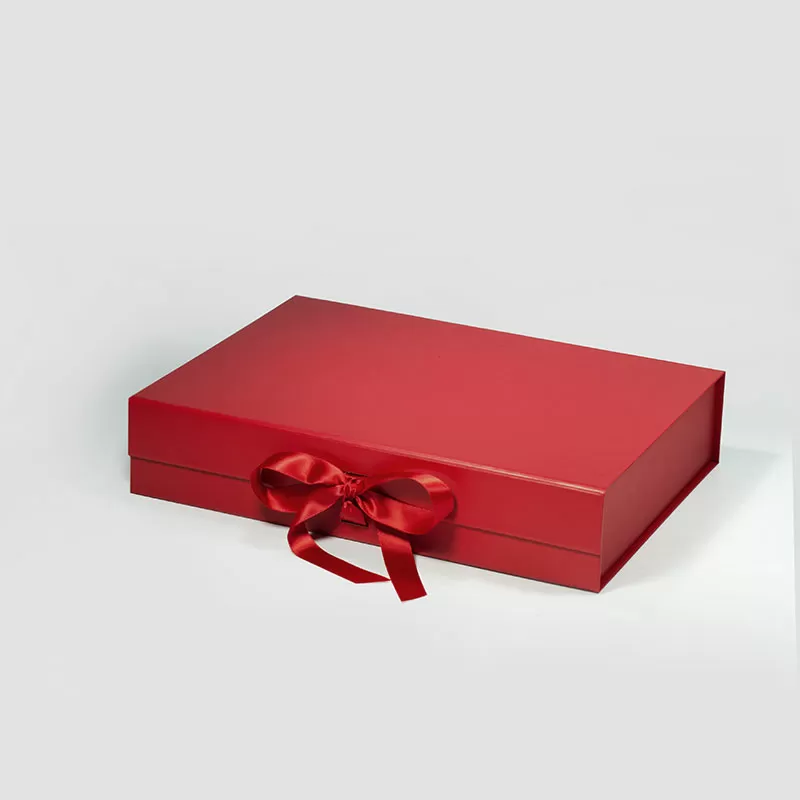 Red Magnetic Gift Box with Ribbon - Custom magnet box and Mailer Boxes