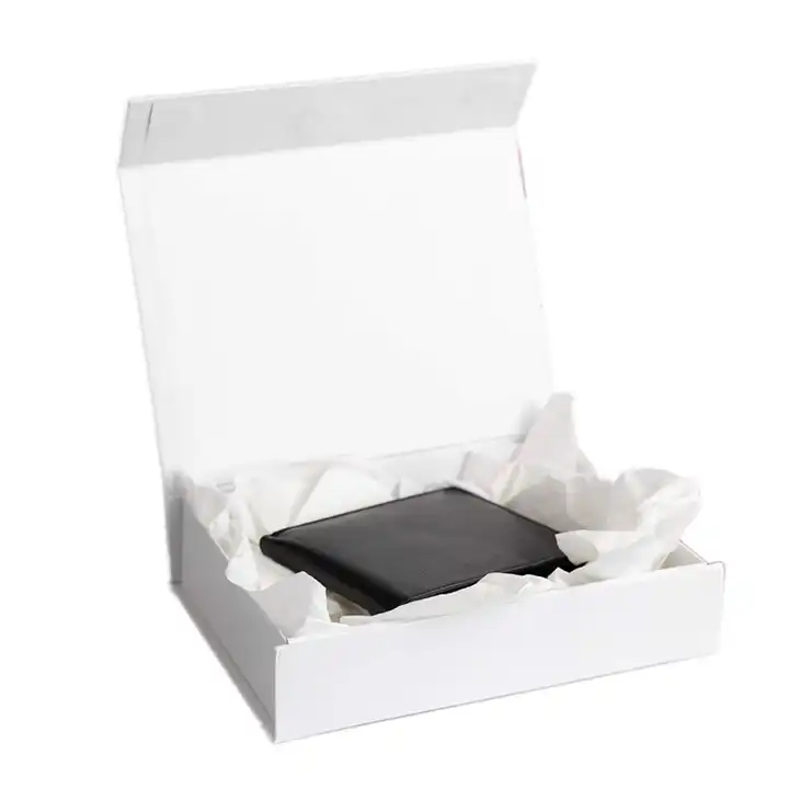White gift boxes with magnetic lids