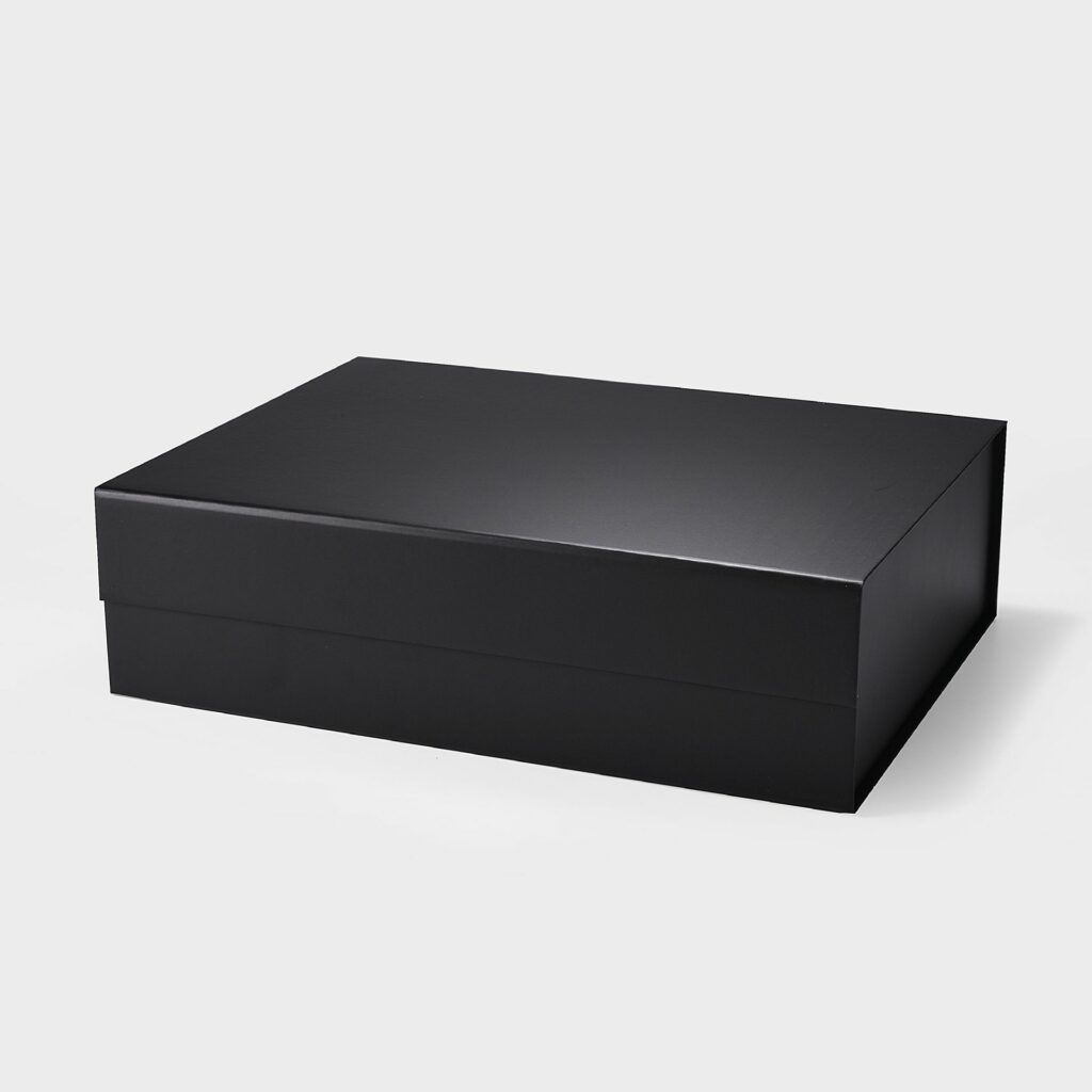 Black gift box with magnetic closure