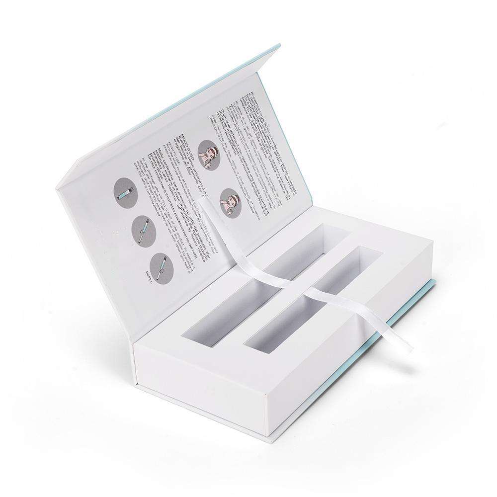 Skincare nail polish oil magnetic gift box packaging with ribbon